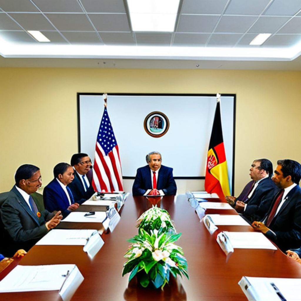 동티모르와 미국의 관계 - **

"A formal meeting between Timorese and American diplomats, fully clothed in professional attire,...