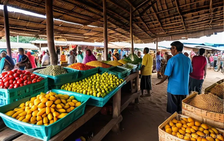동티모르 여행 경비 - **Vibrant Dili Mikrolets and Street Life:**
    A dynamic, eye-level street photography shot in Dili...