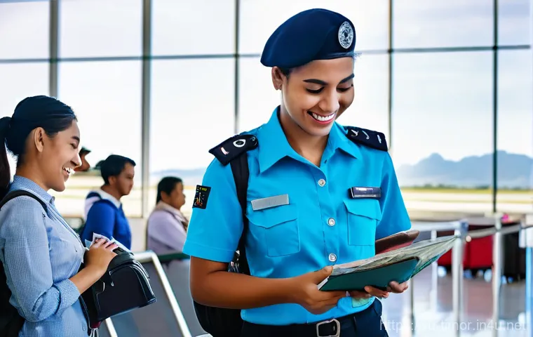 동티모르 여행 가이드 - **Dili Airport Welcome:** A warm and inviting scene inside Dili's Nicolau Lobato International Airpo...