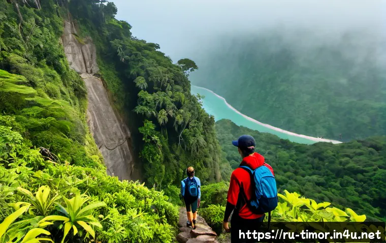 Home 14 동티모르의 국립공원 - Photorealistic sunrise view of Nino Konis Santana National Park in Timor-Leste, dramatic limestone c...